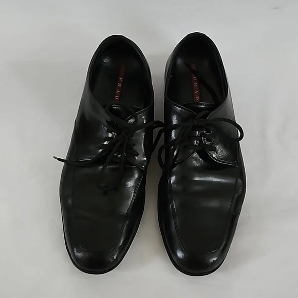 Prada | Shoes | Prada 217 Black Lace Up Oxford Leather Dress  display picture 3